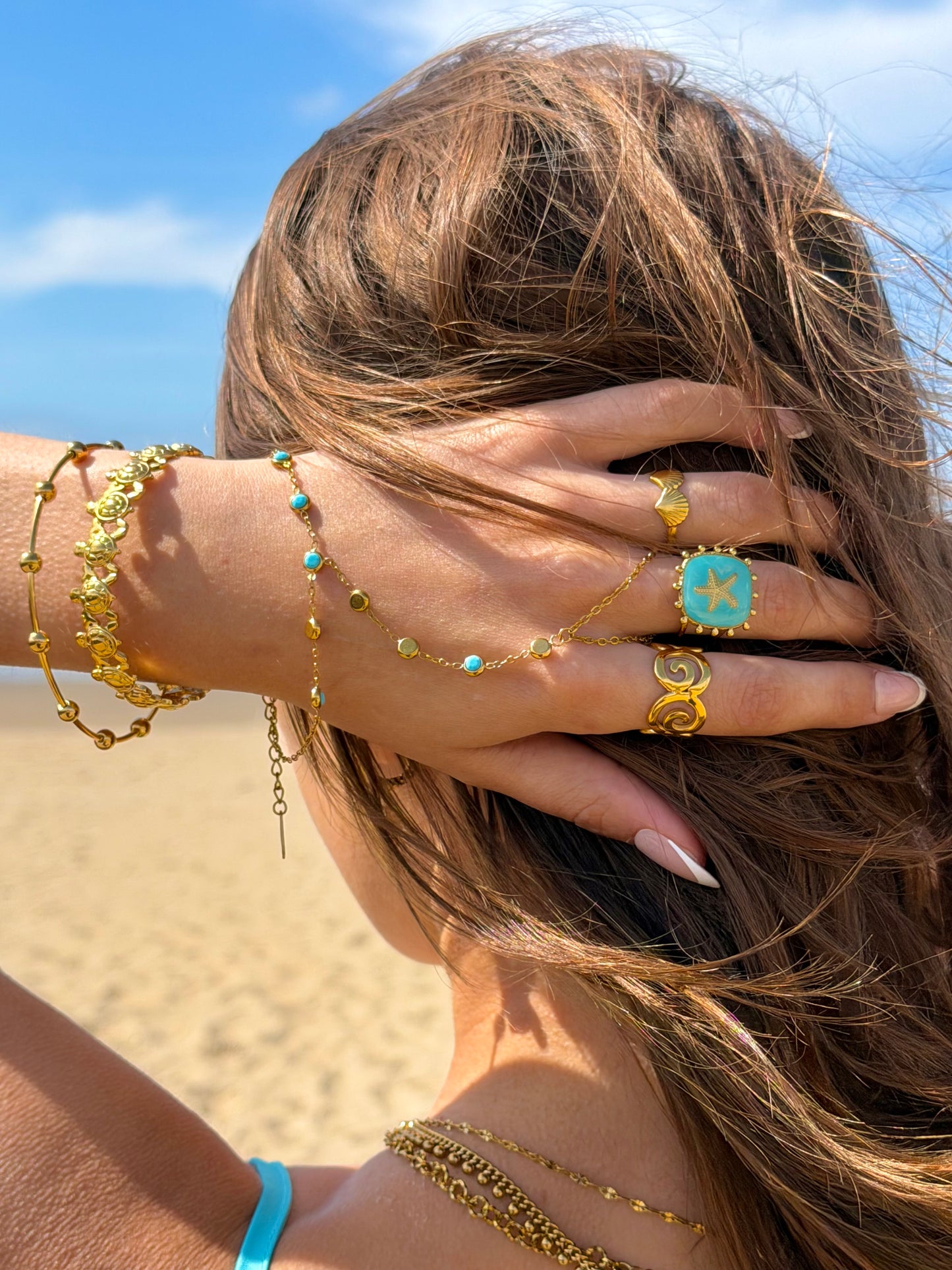 ‘LITTLE DOTS’ bangle - goud/zilver