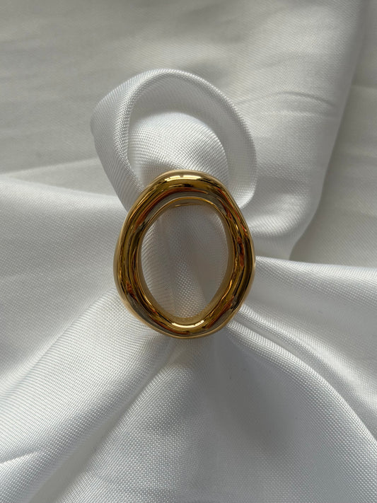 ‘OVAL’ ring - goud/zilver