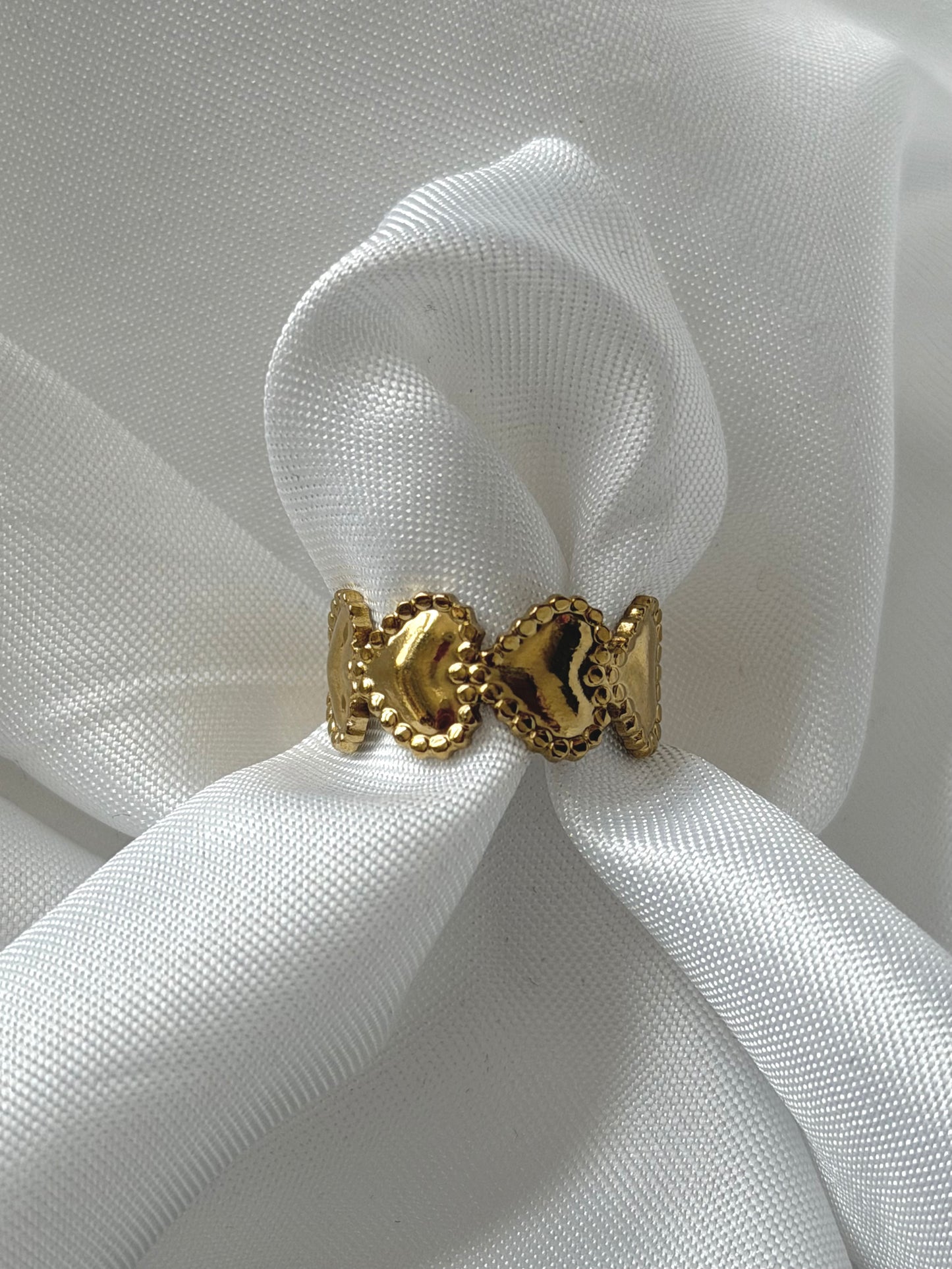 ‘BIG HEART’ ring - goud/zilver