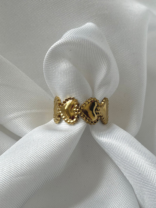 ‘BIG HEART’ ring - goud/zilver