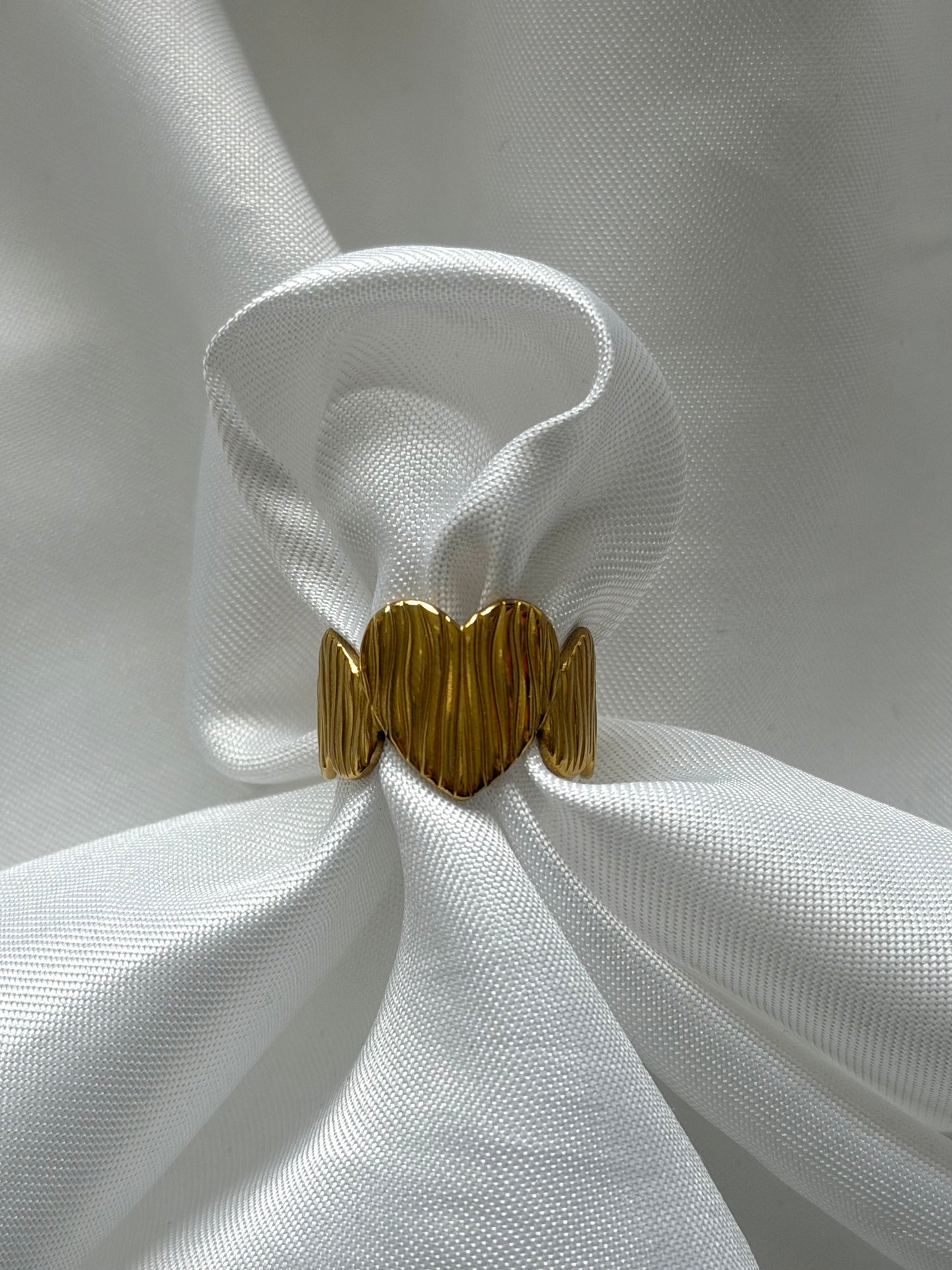 ‘FALL IN LOVE’ ring - goud/zilver
