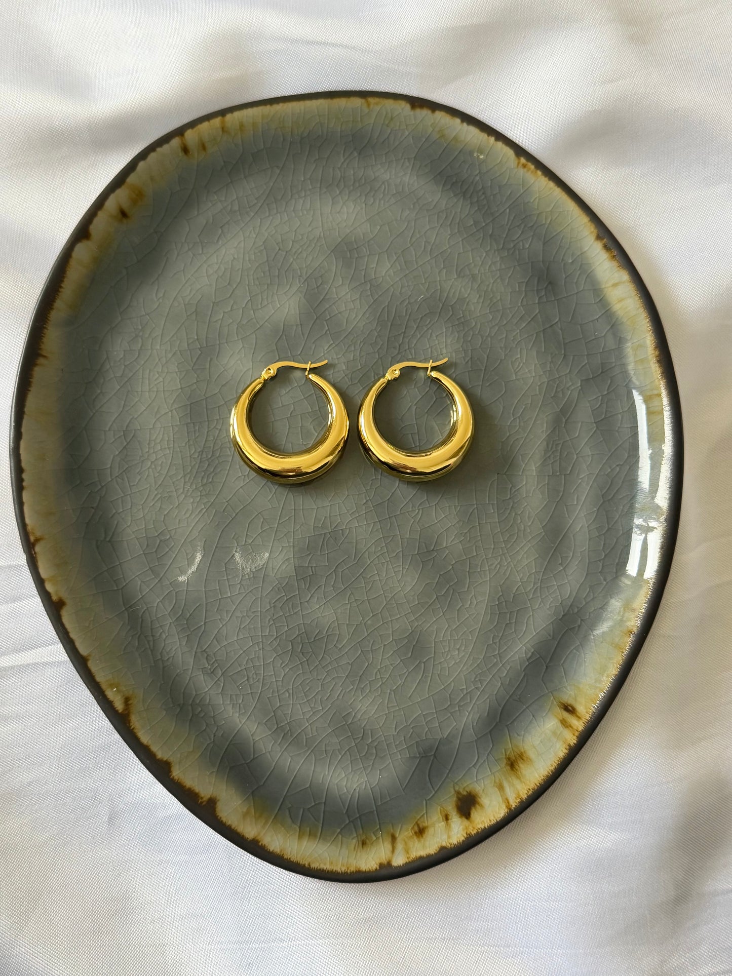 ‘PARTY HOOPS’ oorbellen - goud/zilver