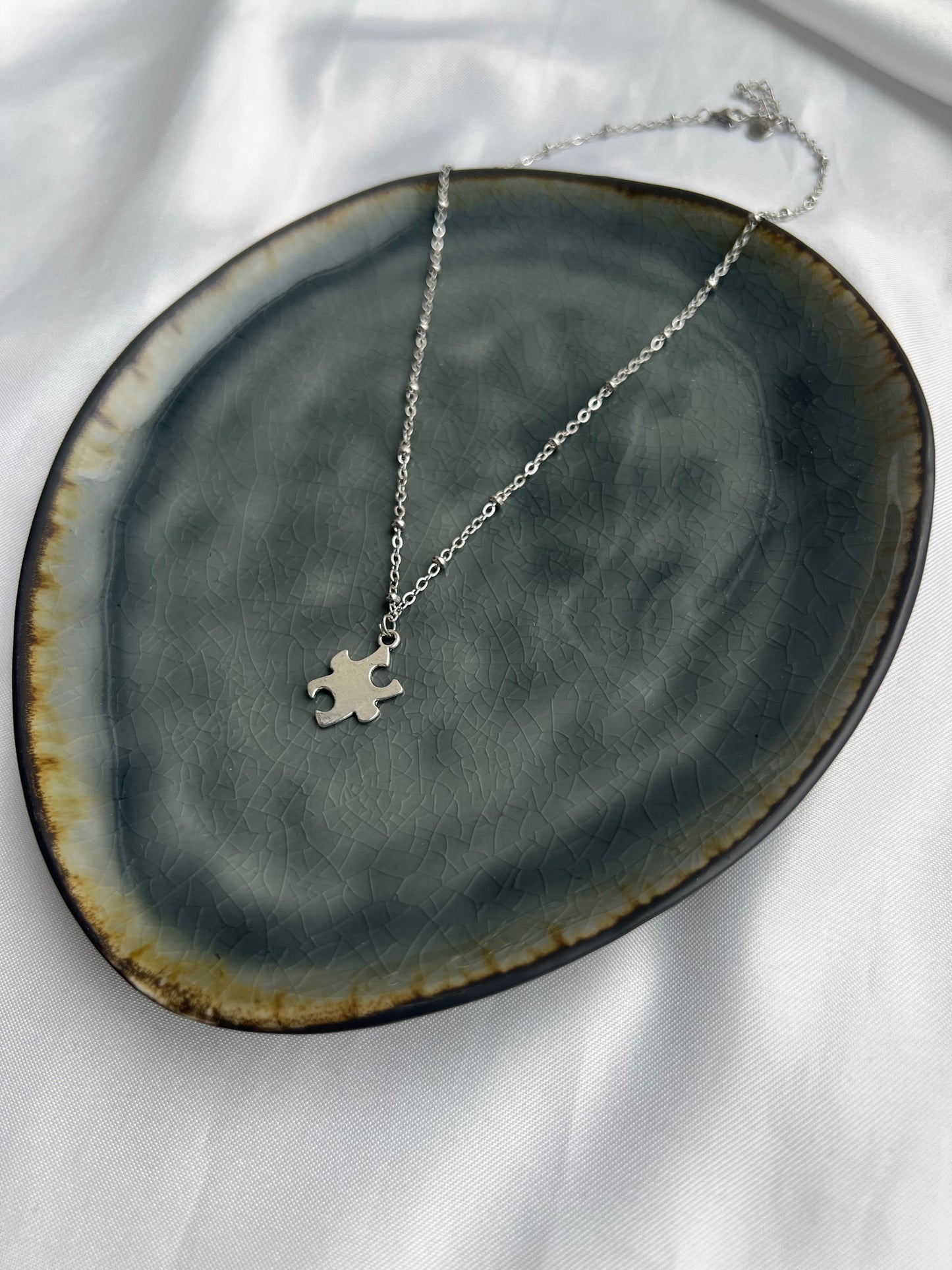 Puzzelstukje (Autisme) ketting - zilver