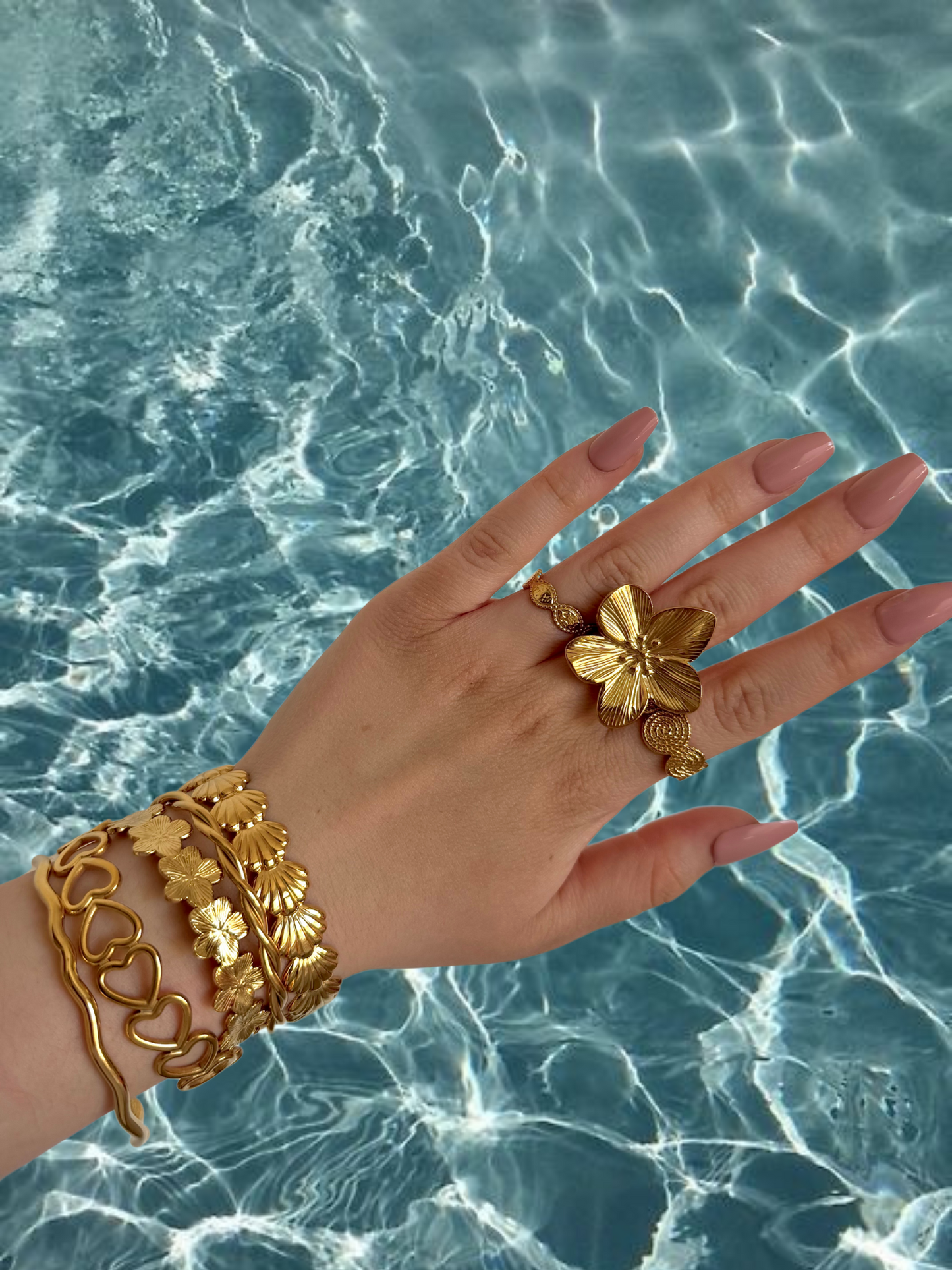 ‘BIG FLOWER’ ring - goud