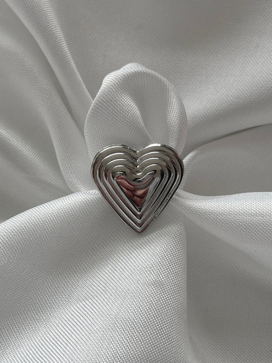 ‘STATEMENT HEART’ ring - zilver