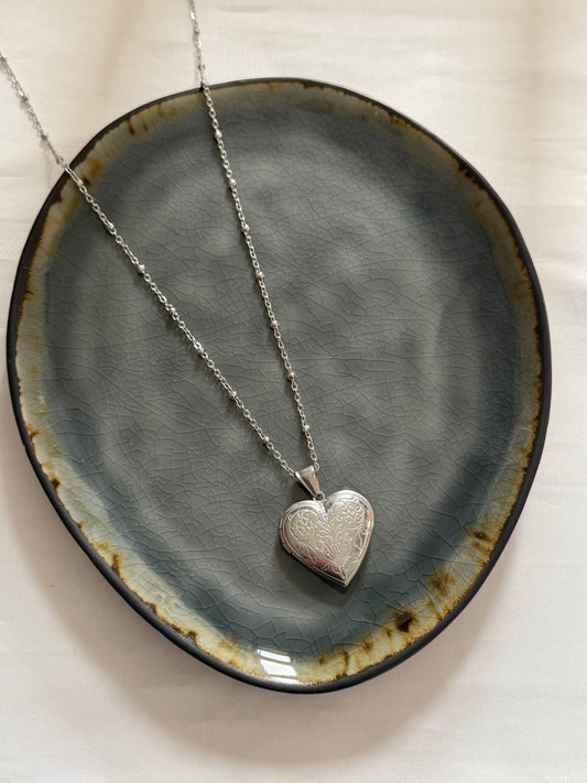 ‘LOCKED HEART’ ketting - zilver