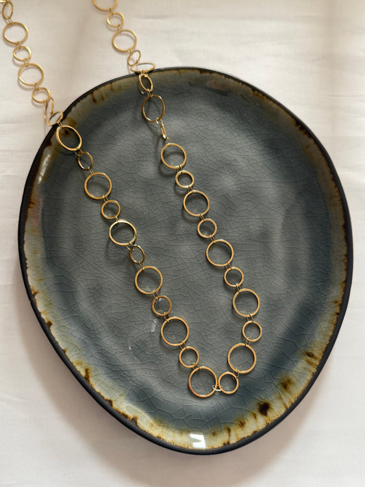 ‘DISCO’ ketting - goud/zilver