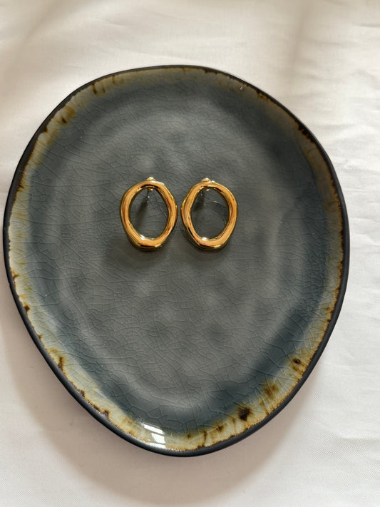 ‘OVAL’ oorbellen - goud/zilver