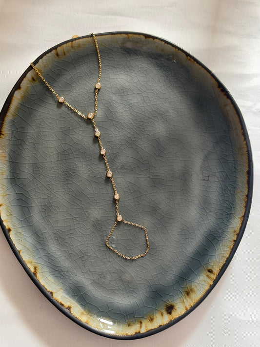 ‘SPARKLES’ hand chain - goud/zilver