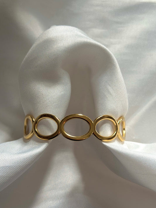 ‘OVAL’ bangle - goud/zilver
