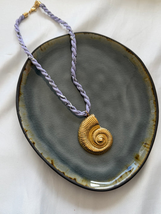 ‘COLOR SHELL’ ketting paars - goud