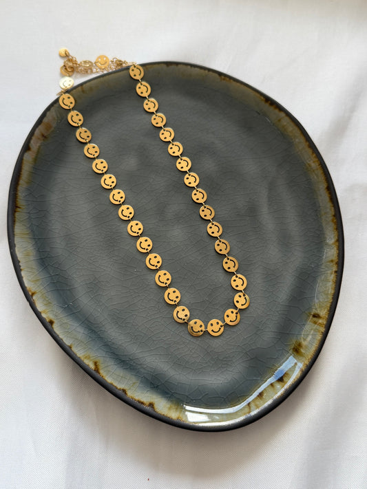 ‘SMILE’ ketting - goud/zilver