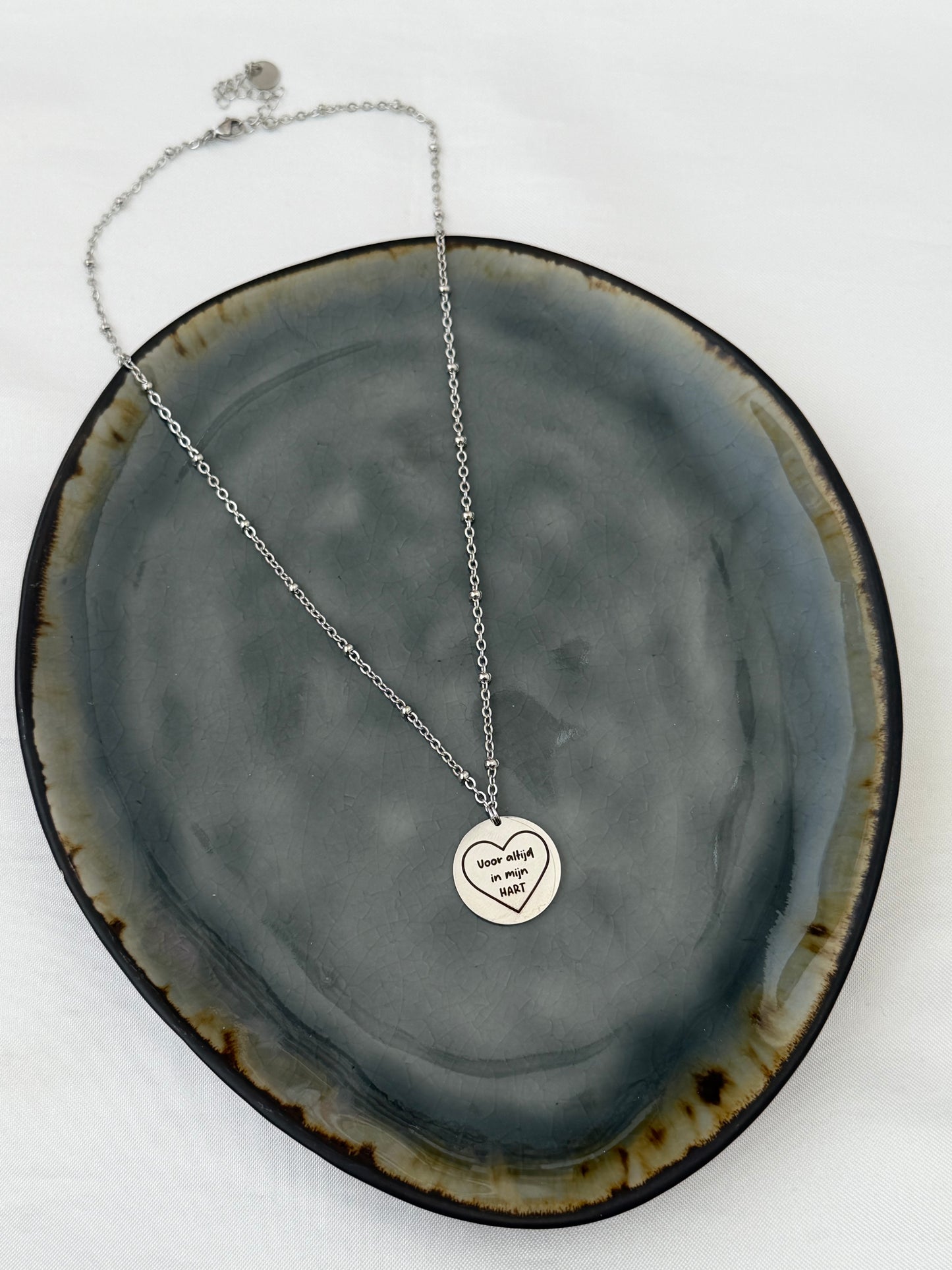 ‘VOOR ALTIJD IN MIJN HART’ ketting - goud/zilver