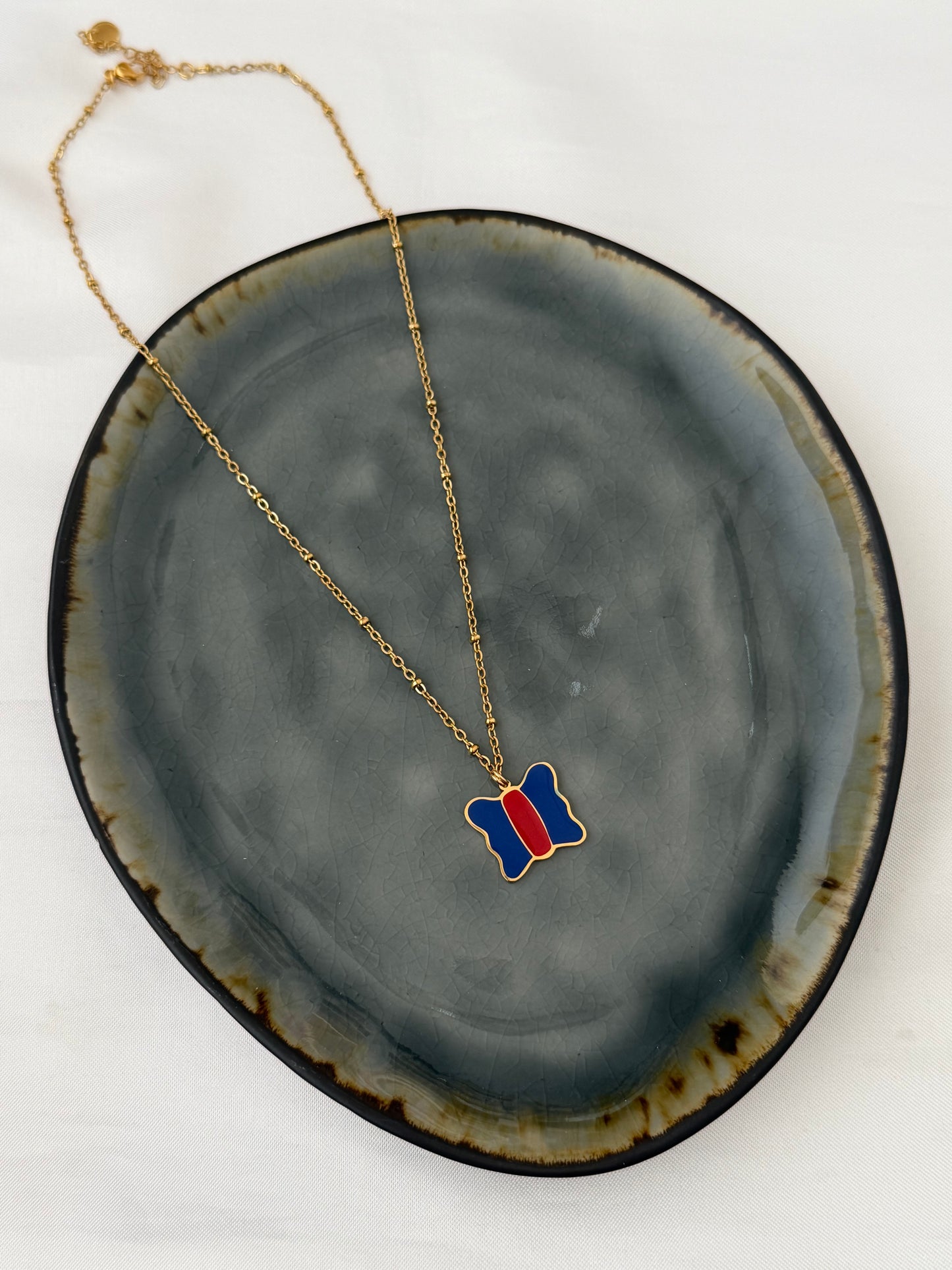 ‘VLINDERKRAAL’ ketting - goud/zilver
