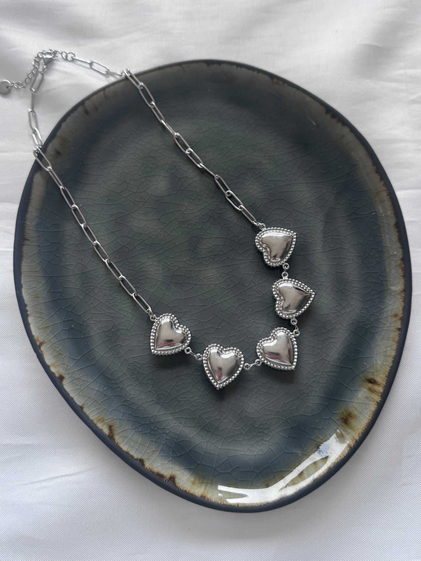 ‘HEART CHARMS’ ketting - goud/zilver