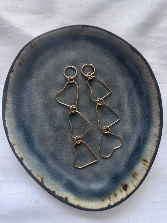 ‘FUNKY HEARTS’ oorbellen - goud