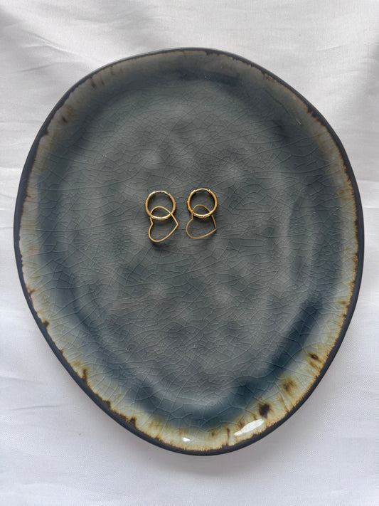 ‘LOVERS’ oorbellen - goud/zilver