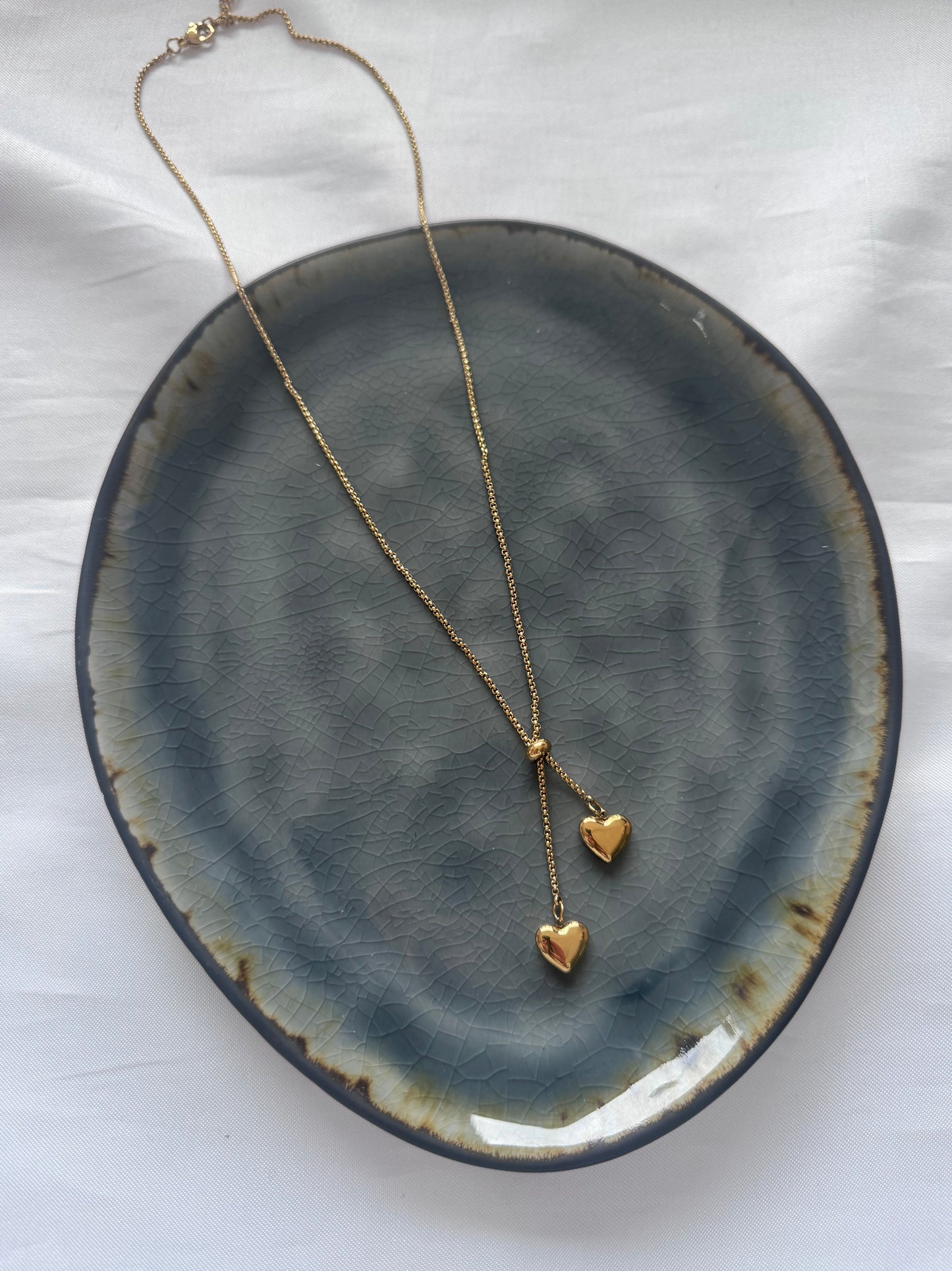 ‘DRIPPING HEARTS’ ketting - goud
