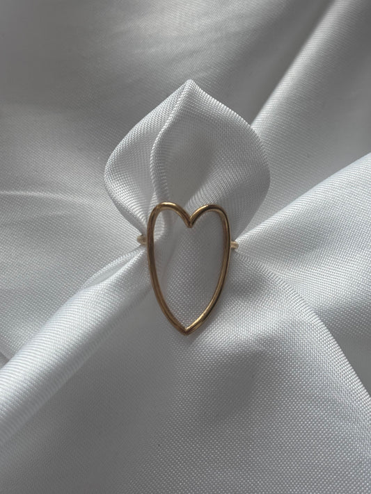 ‘CLASSY HEART’ ring - goud/zilver