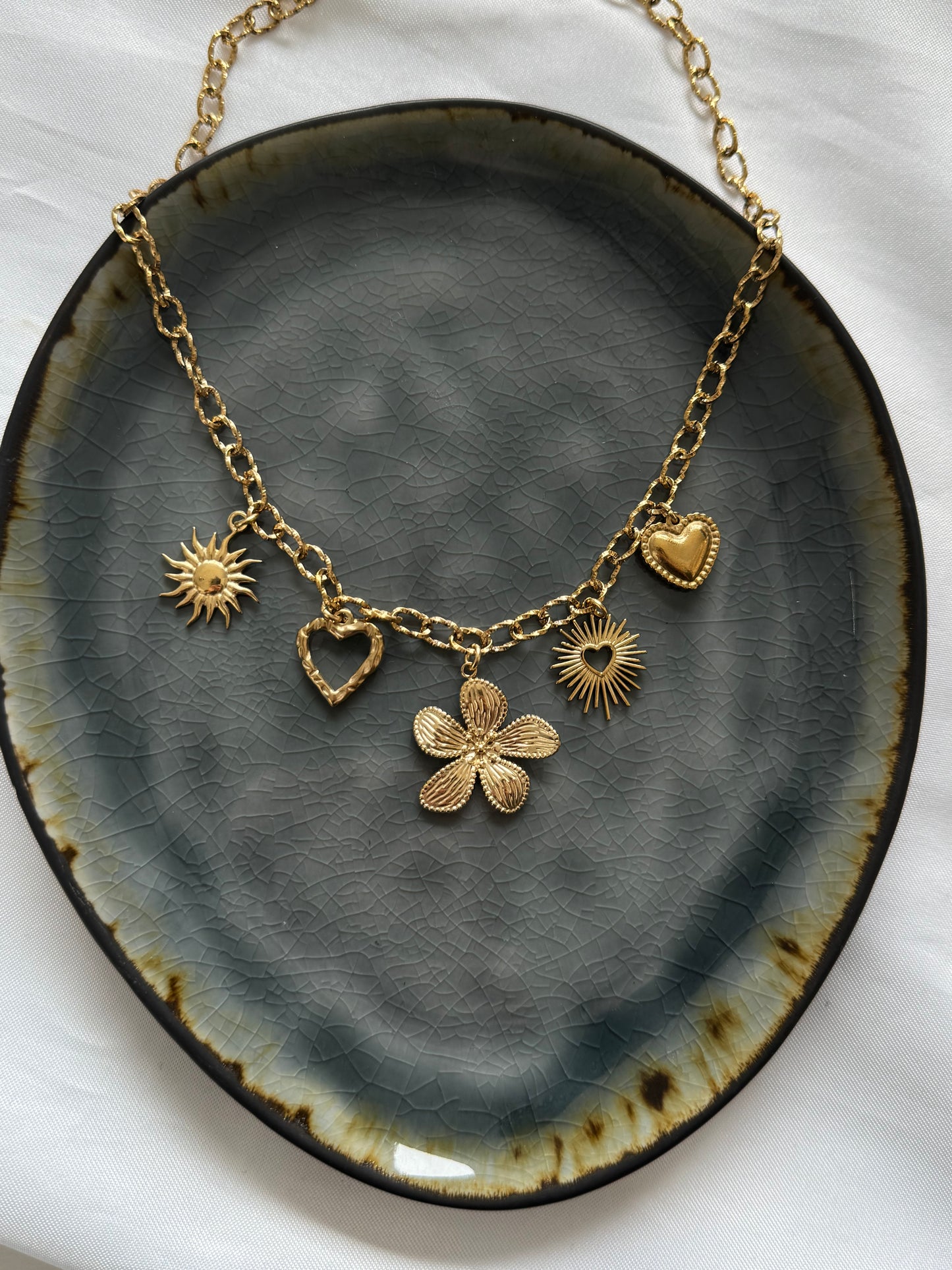 ‘FLOWER’ ketting - goud/zilver