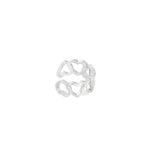 Hearts earcuff - goud / zilver