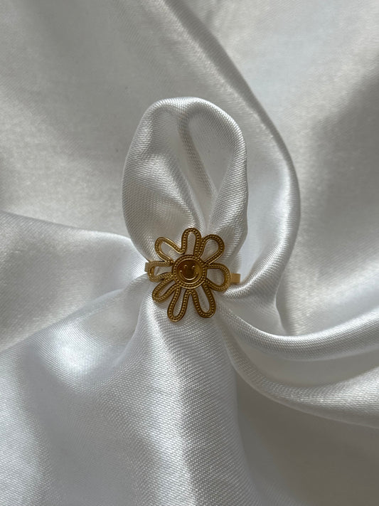 ‘HIPPIE’ ring - goud/zilver
