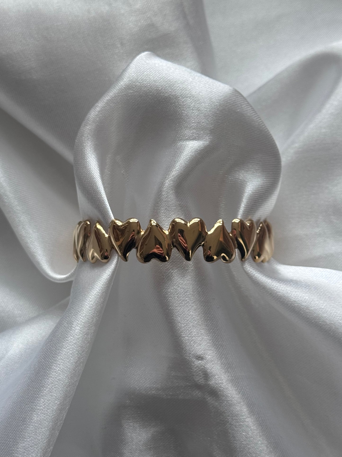 ‘CHUNKY HEARTS’ bangle - goud/zilver