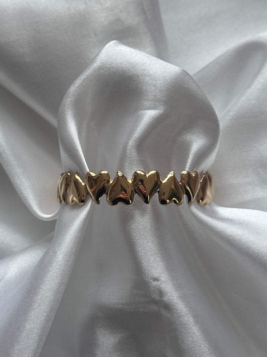 ‘CHUNKY HEARTS’ bangle - goud/zilver