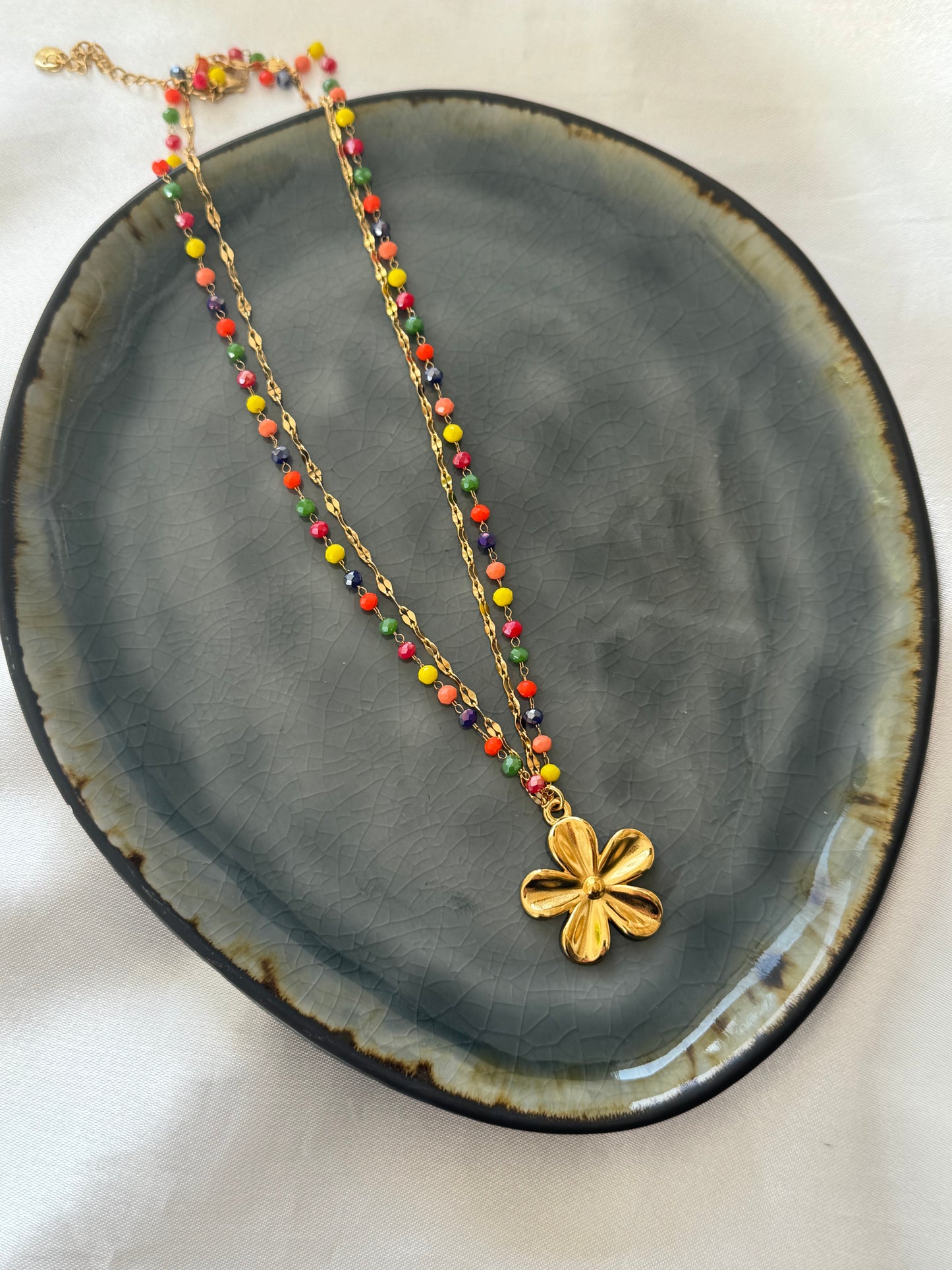 ‘HAPPY FLOWER’ ketting - goud