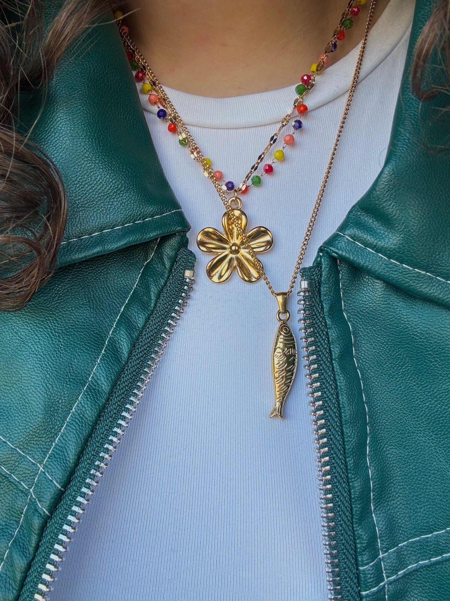 ‘HAPPY FLOWER’ ketting - goud