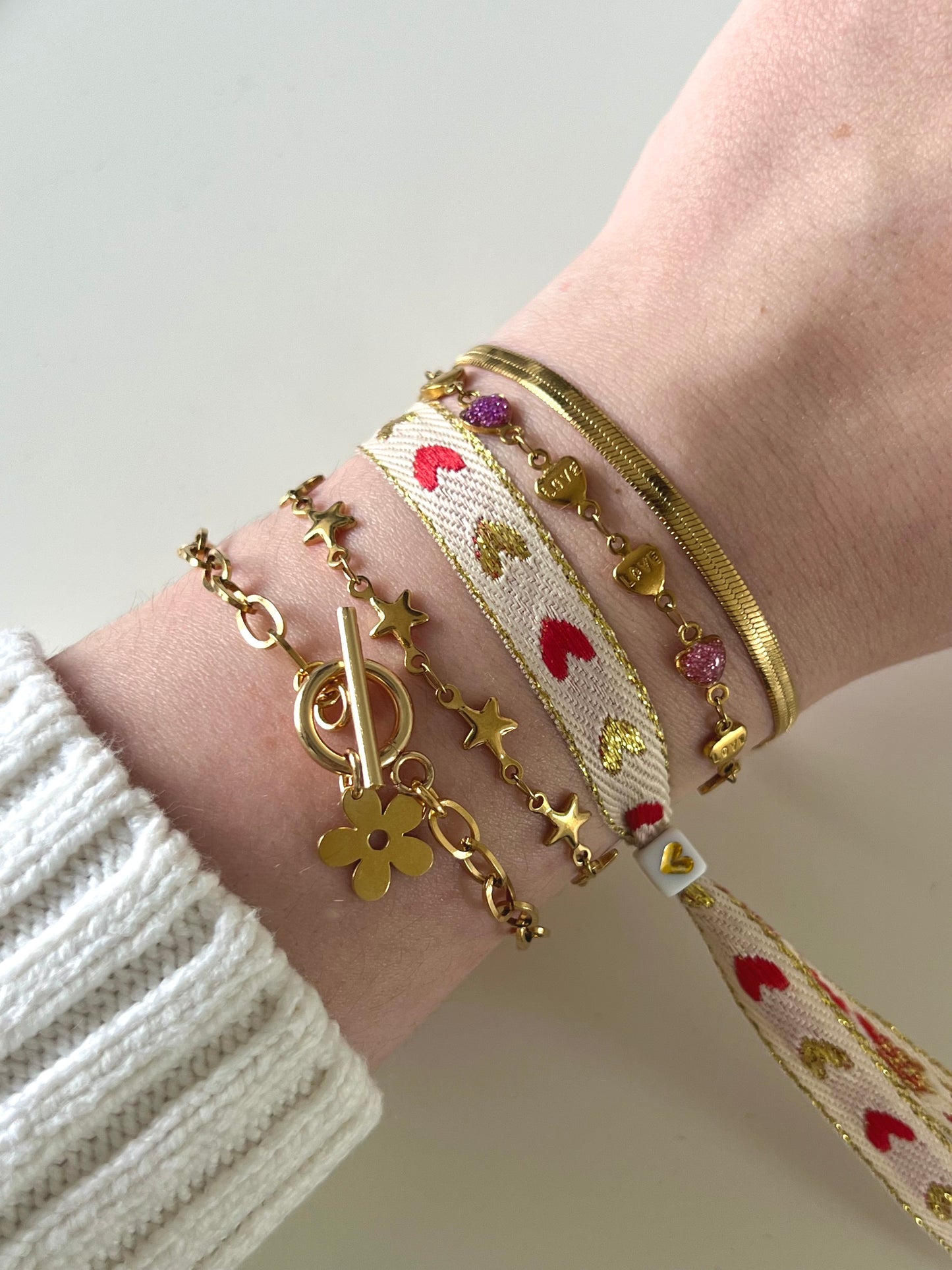 ‘FLOWER’ armband - goud