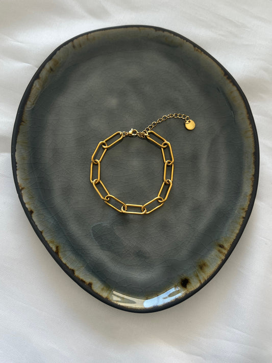 ‘CHUNKY CHAIN’ armband - goud/zilver