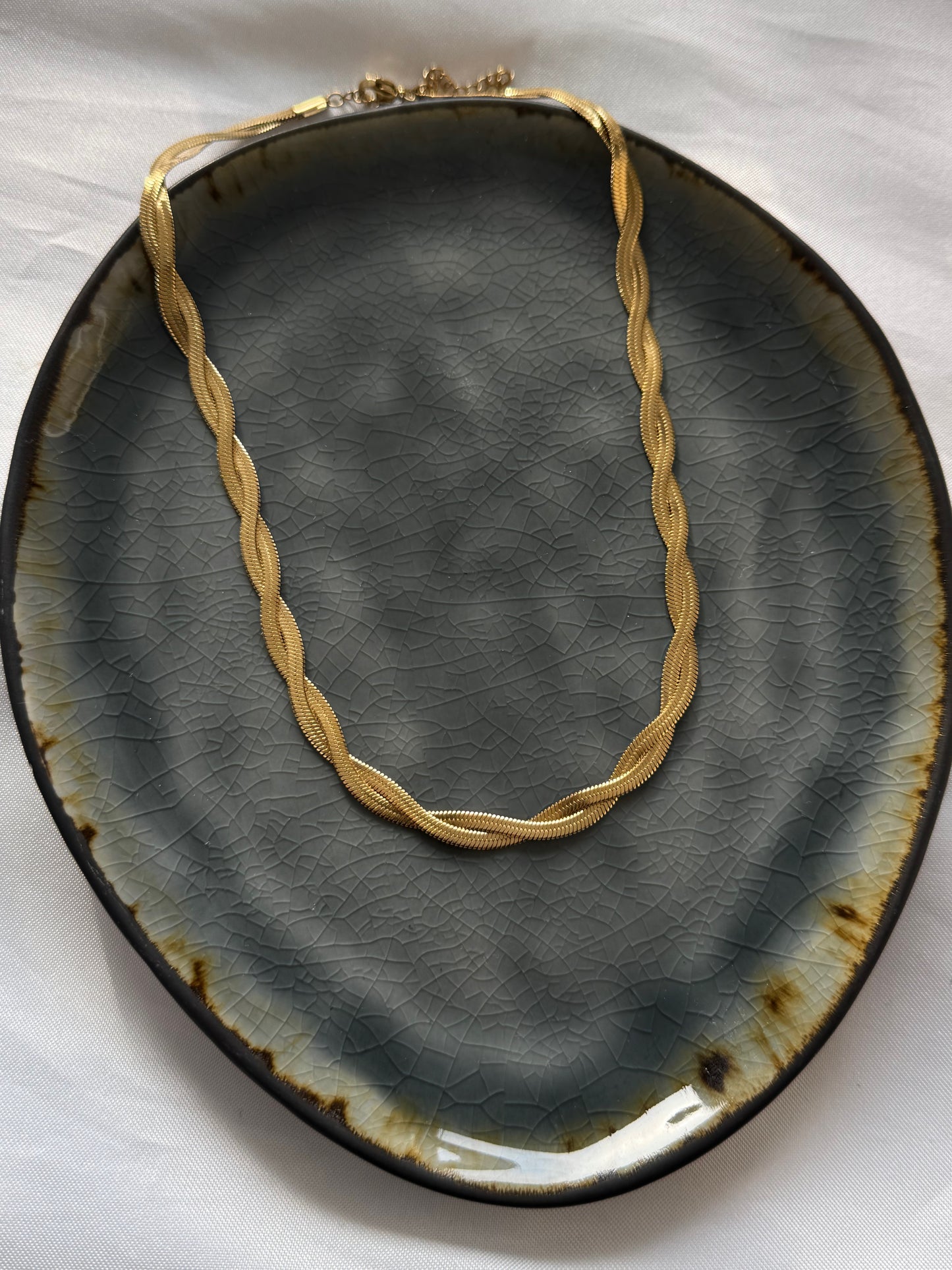 ‘TWISTED VISSENGRAAT’ ketting - goud