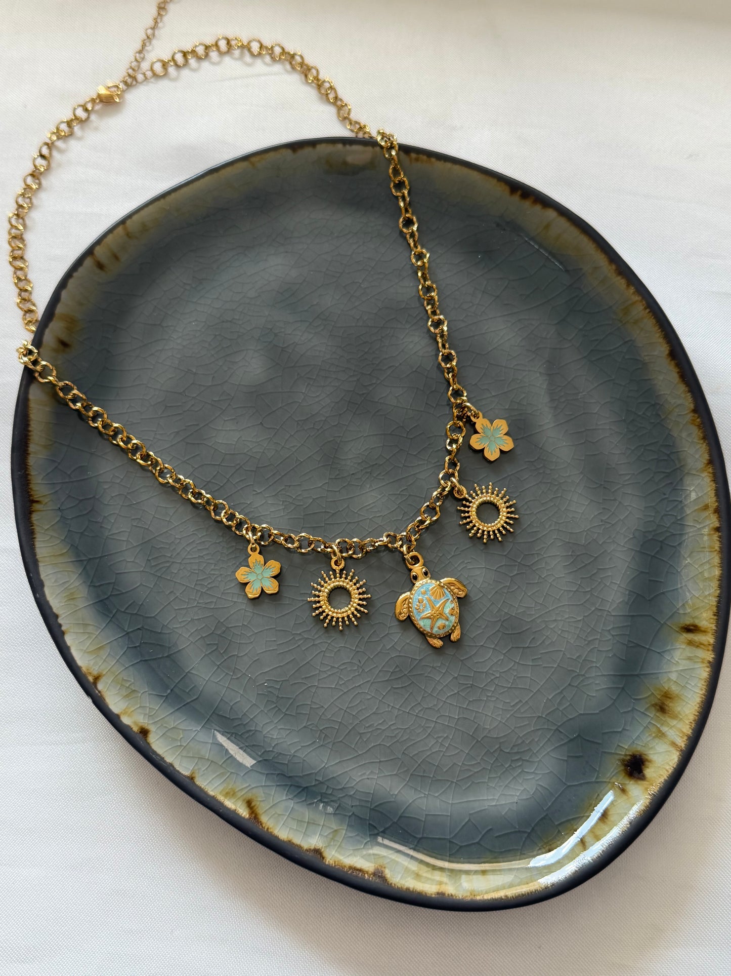 ‘OCEAN WAVES’ ketting - goud