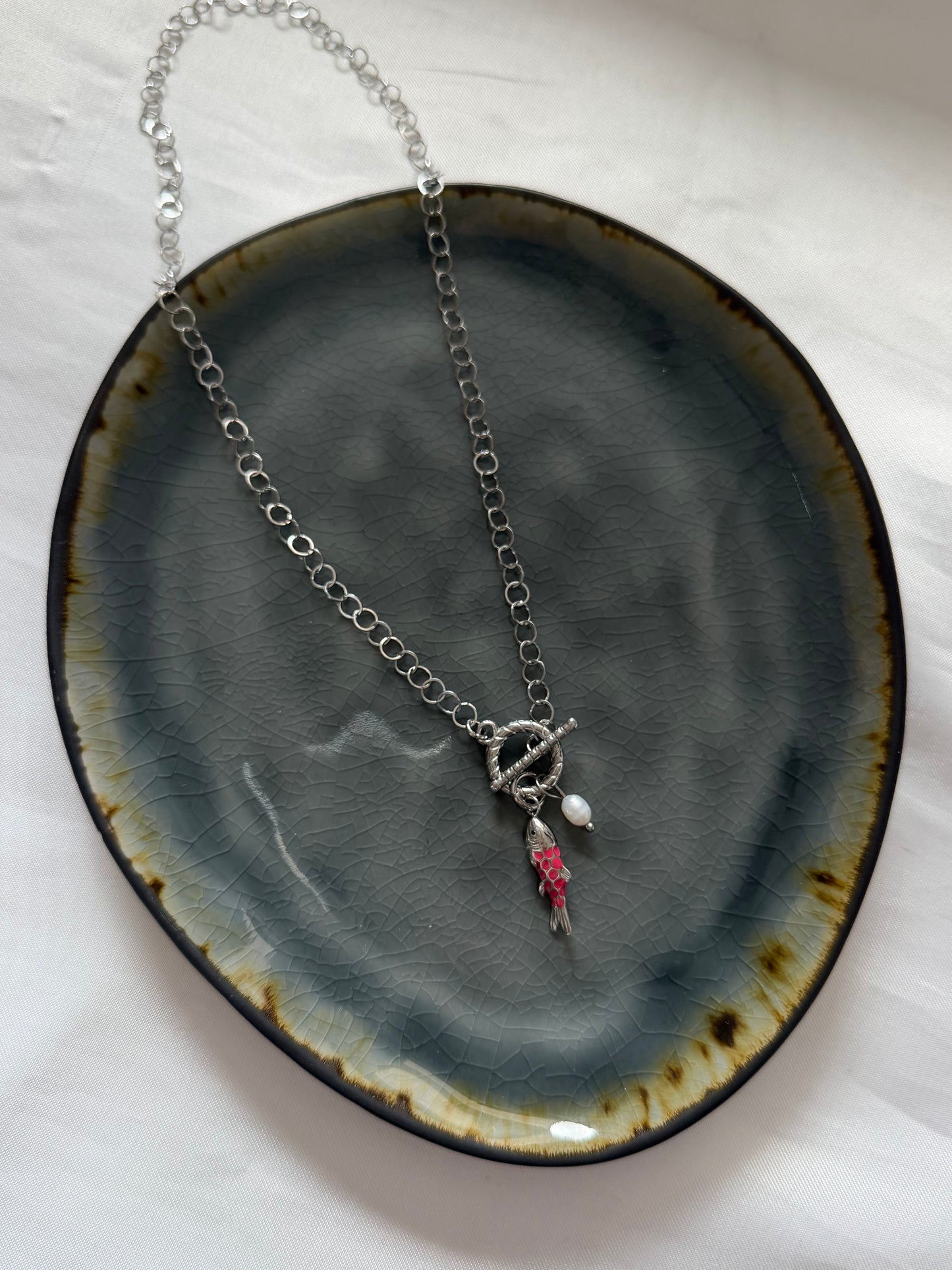 ‘HAPPY FISH’ ketting - zilver