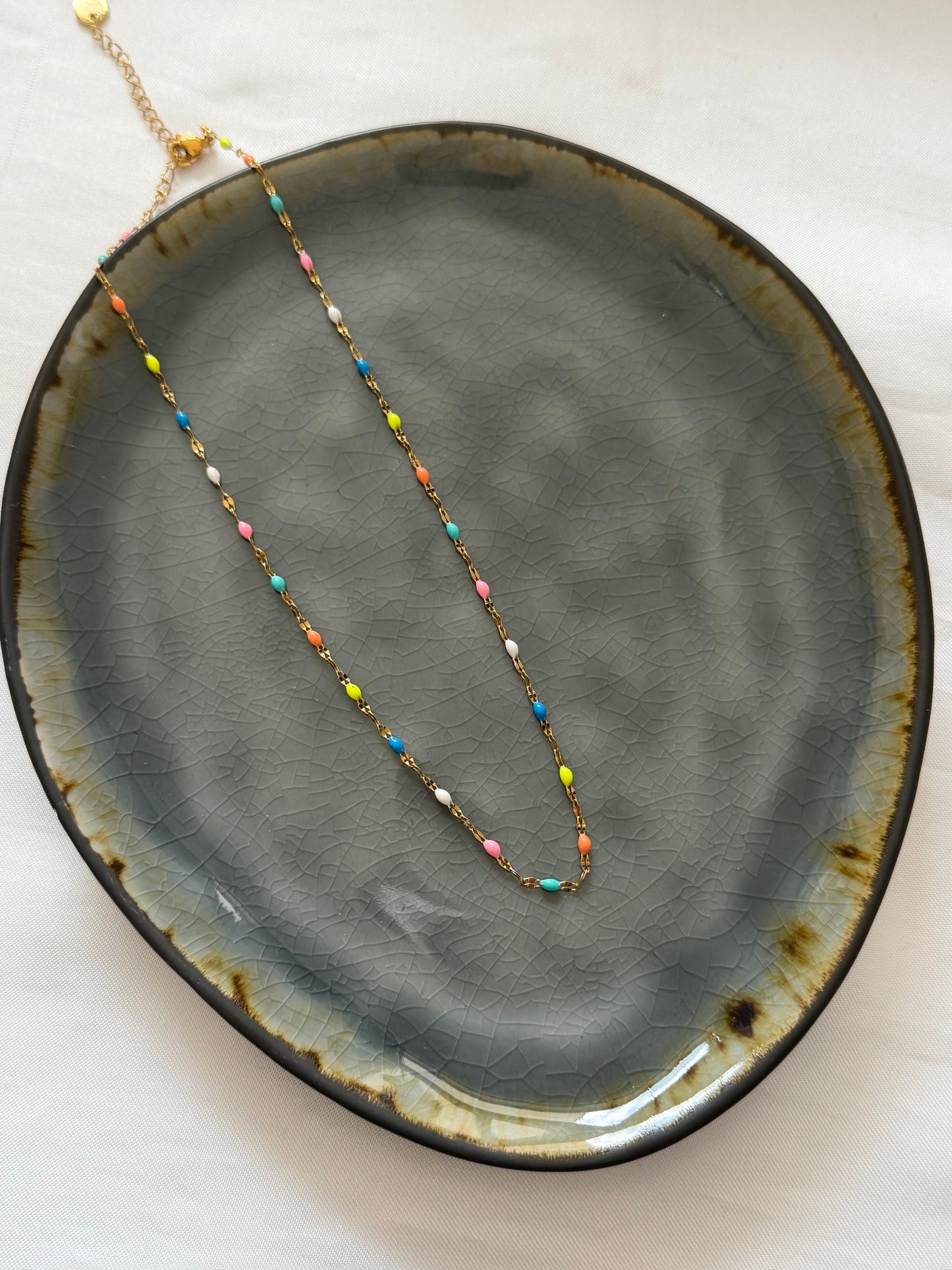 ‘COLOR CHAIN’ ketting - goud/zilver