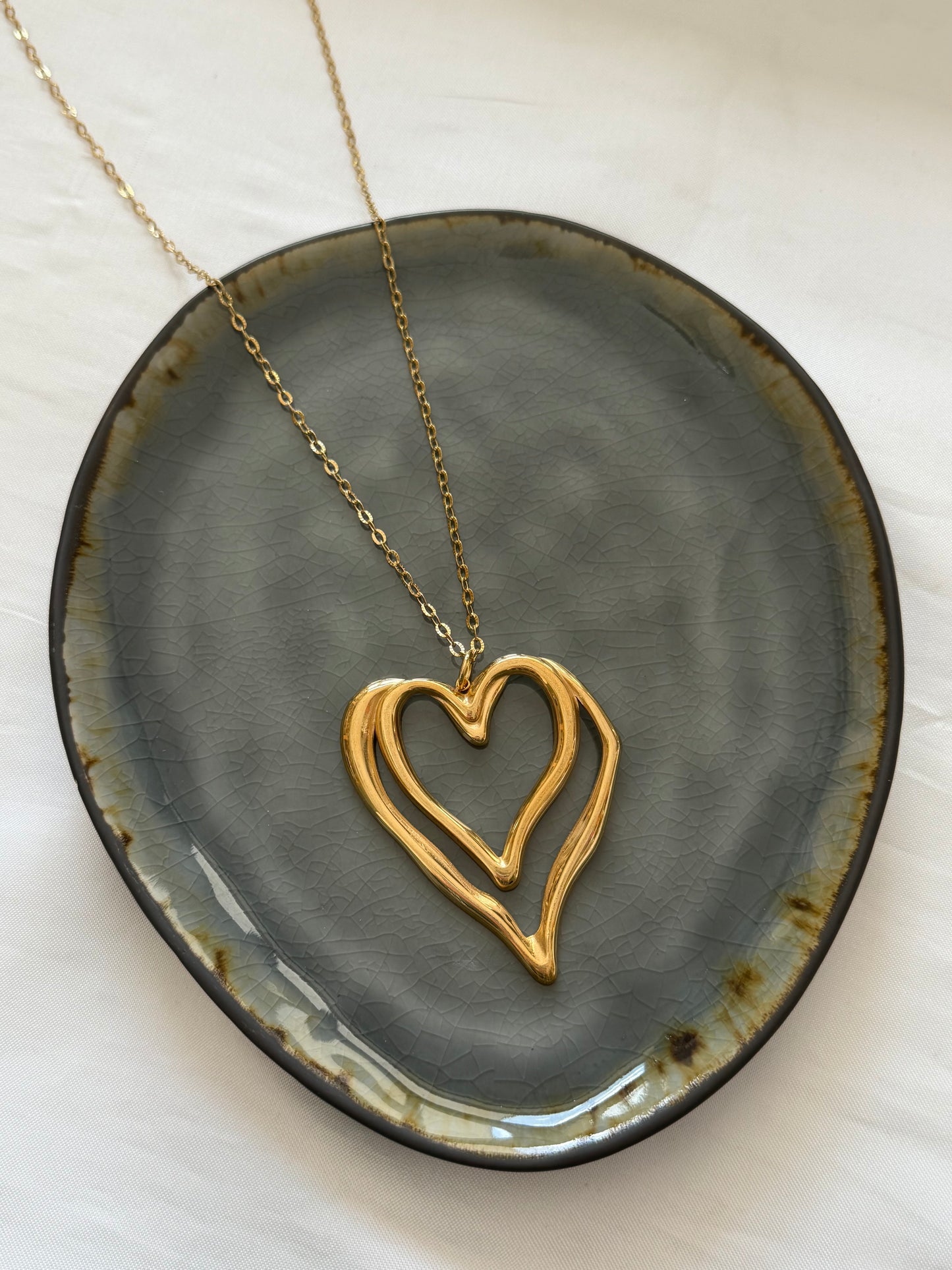 ‘CHUNKY HEARTS’ ketting - goud