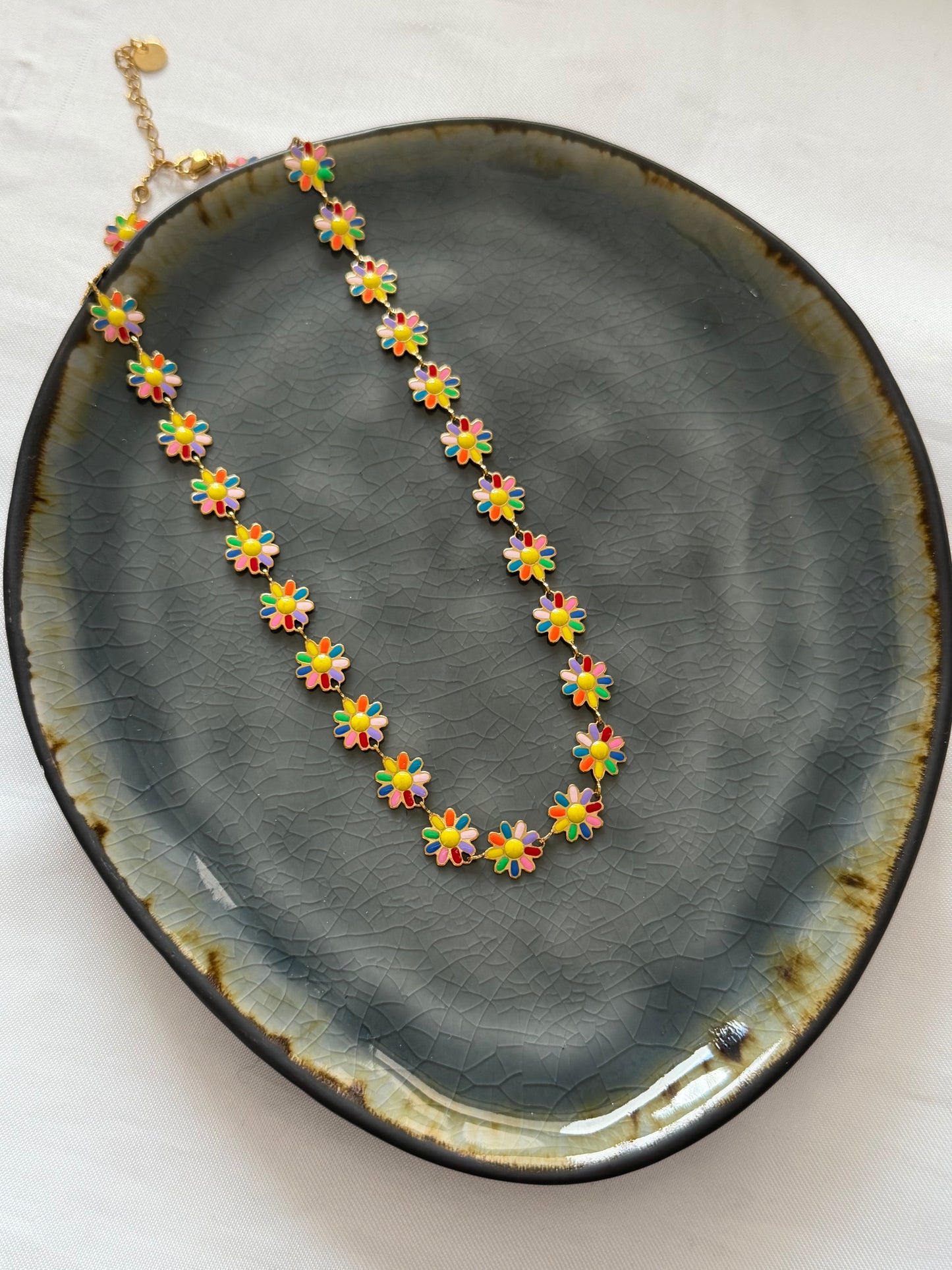 ‘HAPPY FLOWER’ ketting - goud/zilver