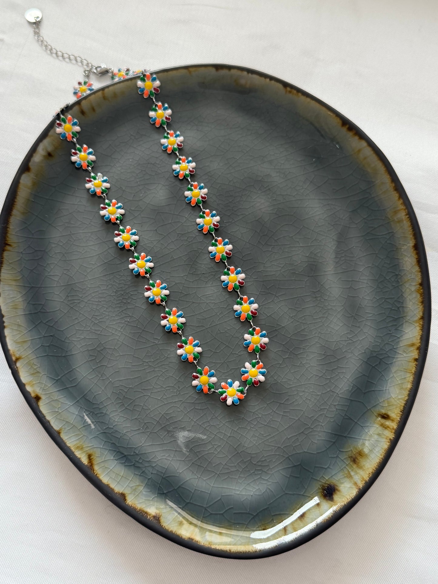 ‘HAPPY FLOWER’ ketting - goud/zilver