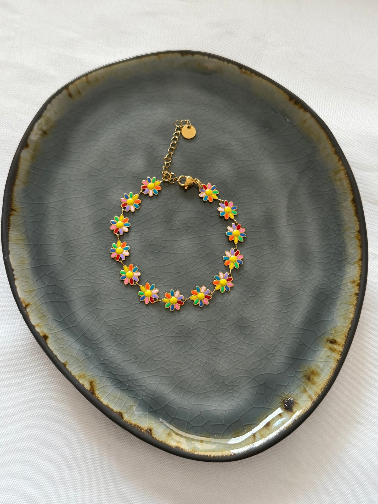 ‘HAPPY FLOWER’ armband - goud/zilver
