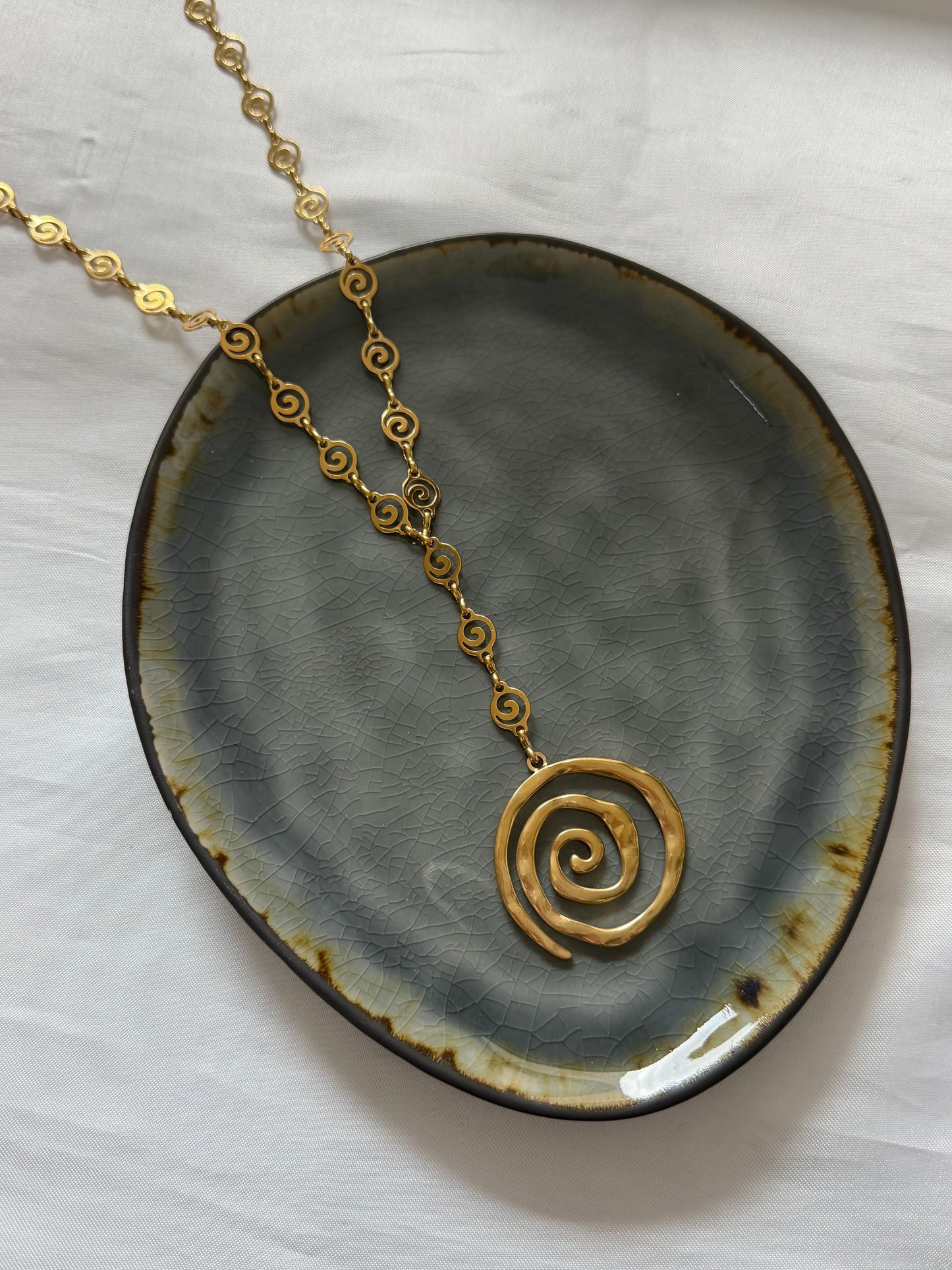 ‘SPIRAL’ ketting - goud/zilver