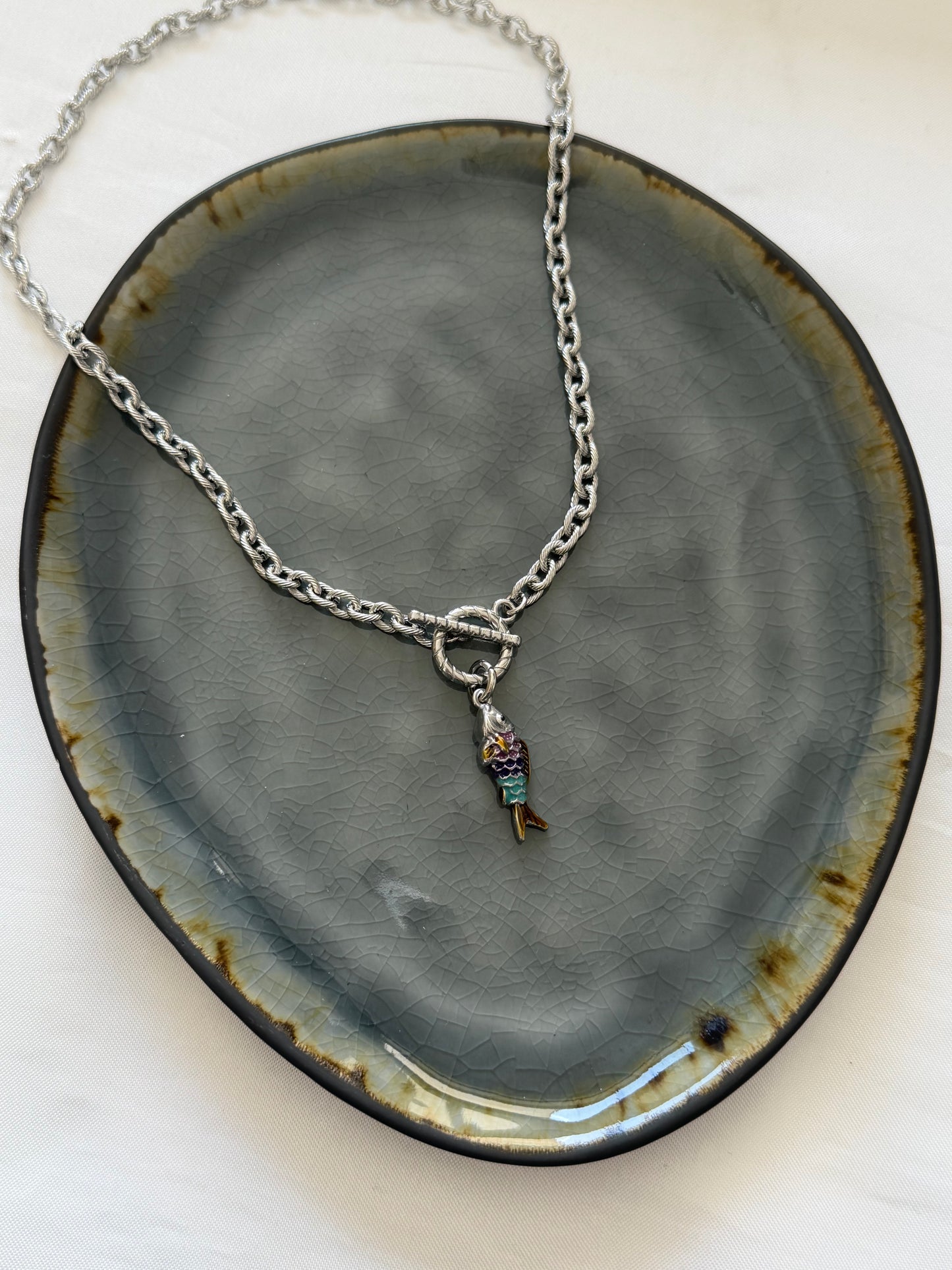 ‘COLOR FISH’ ketting - zilver