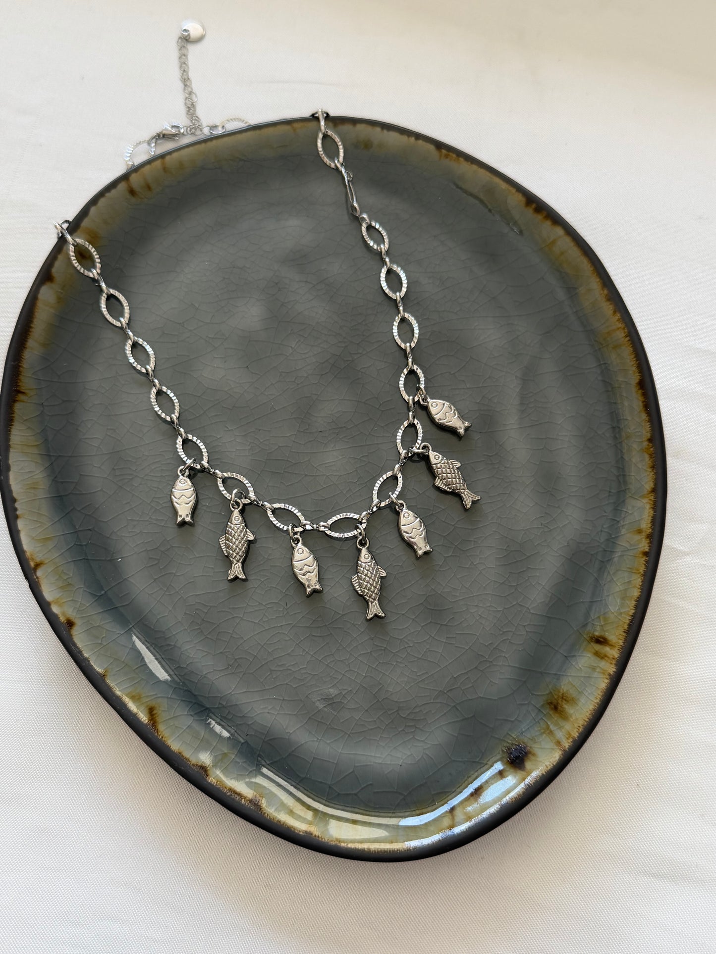 ‘FISH CHARMS’ ketting - goud/zilver