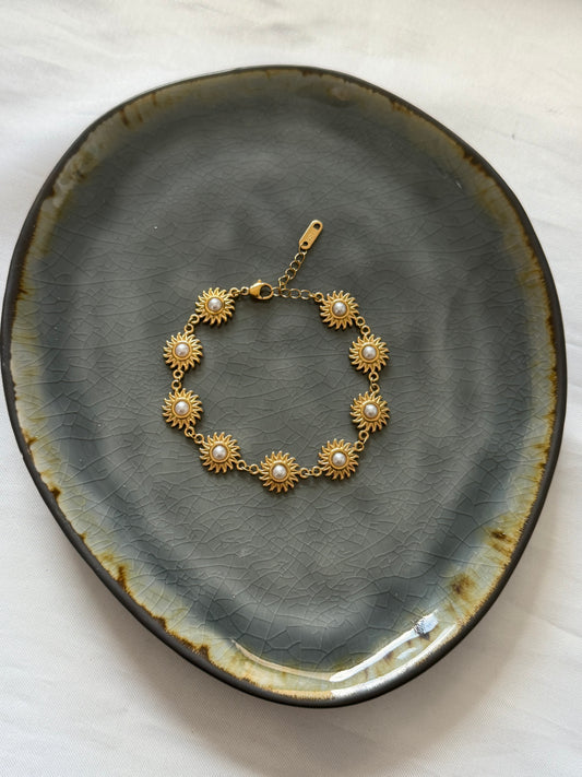 ‘PEARLY SUN’ armband - goud