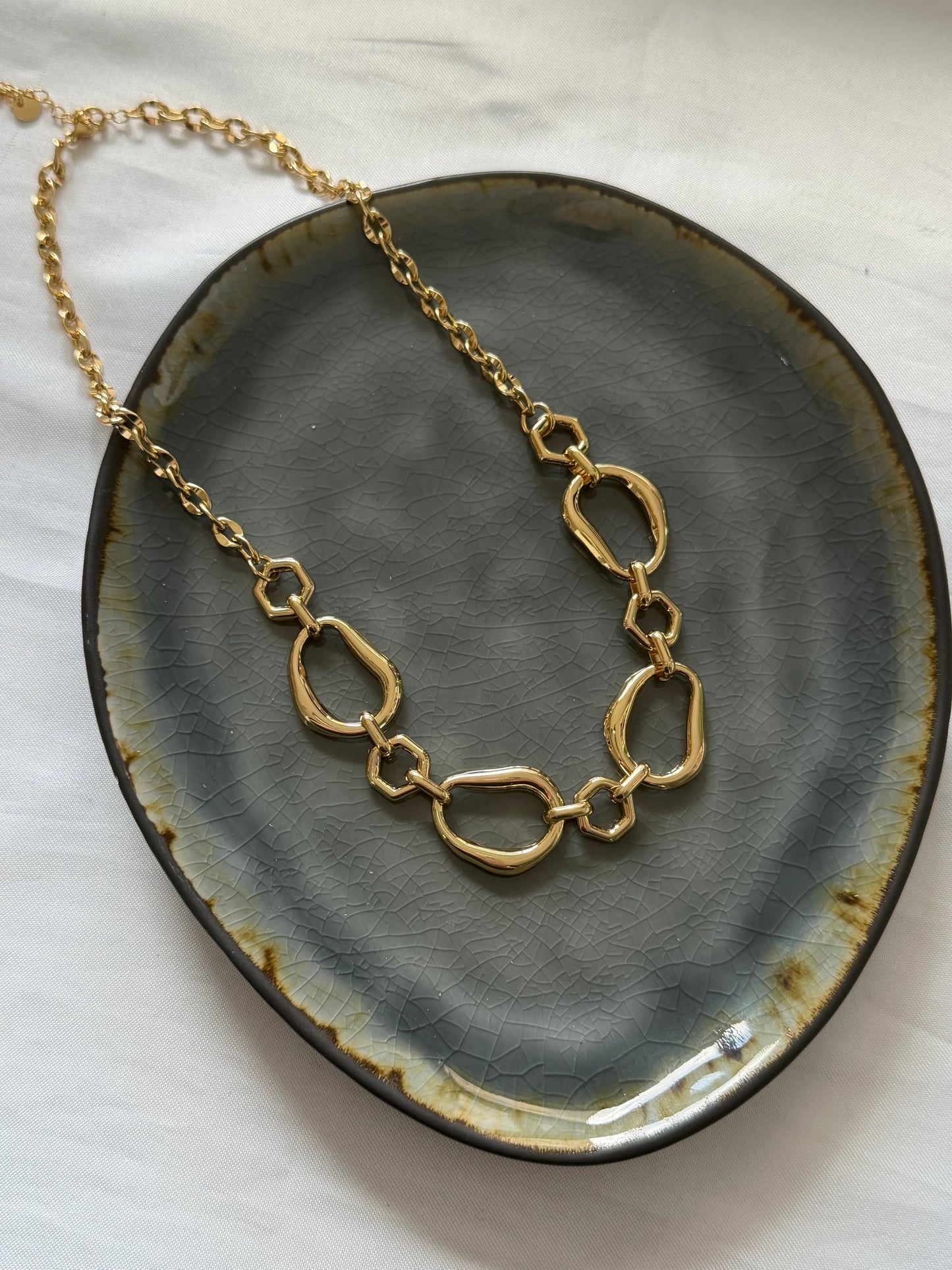 ‘CHUNKY OVAL’ ketting - goud