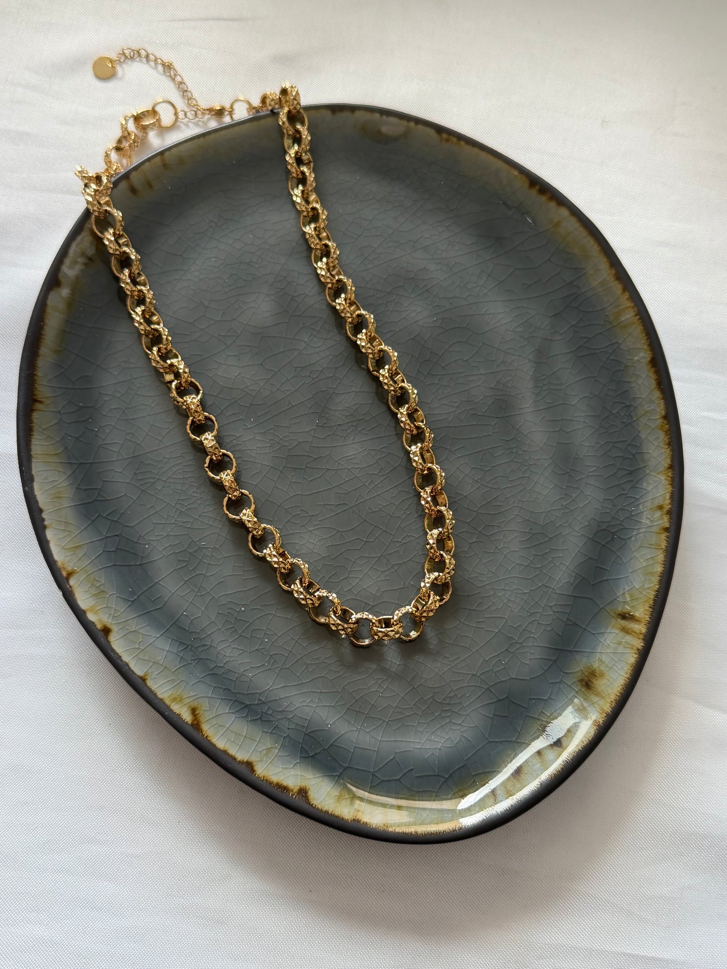 ‘ROUND CHAIN’ ketting - goud/zilver