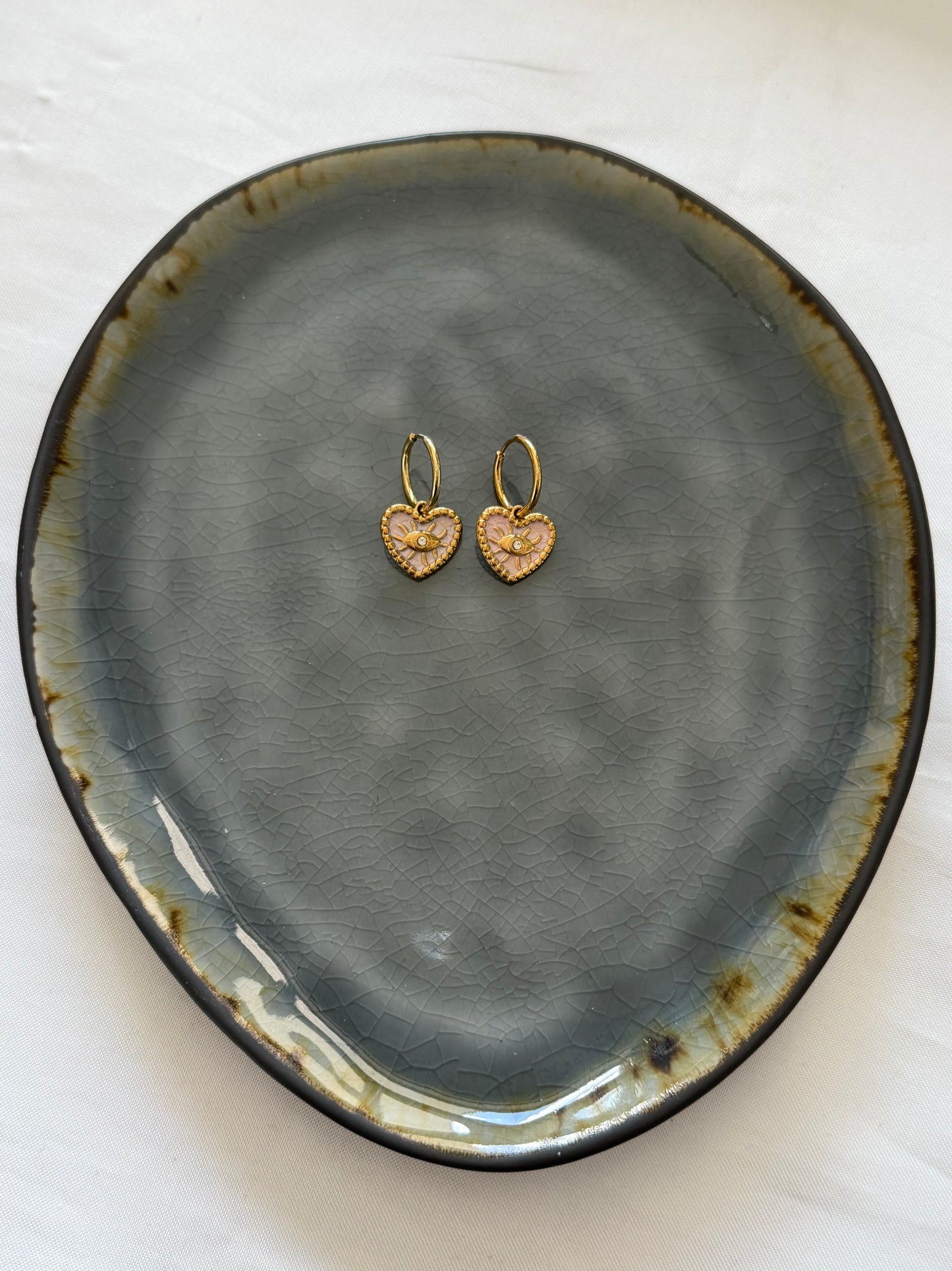 ‘PINK HEART’ oorbellen - goud