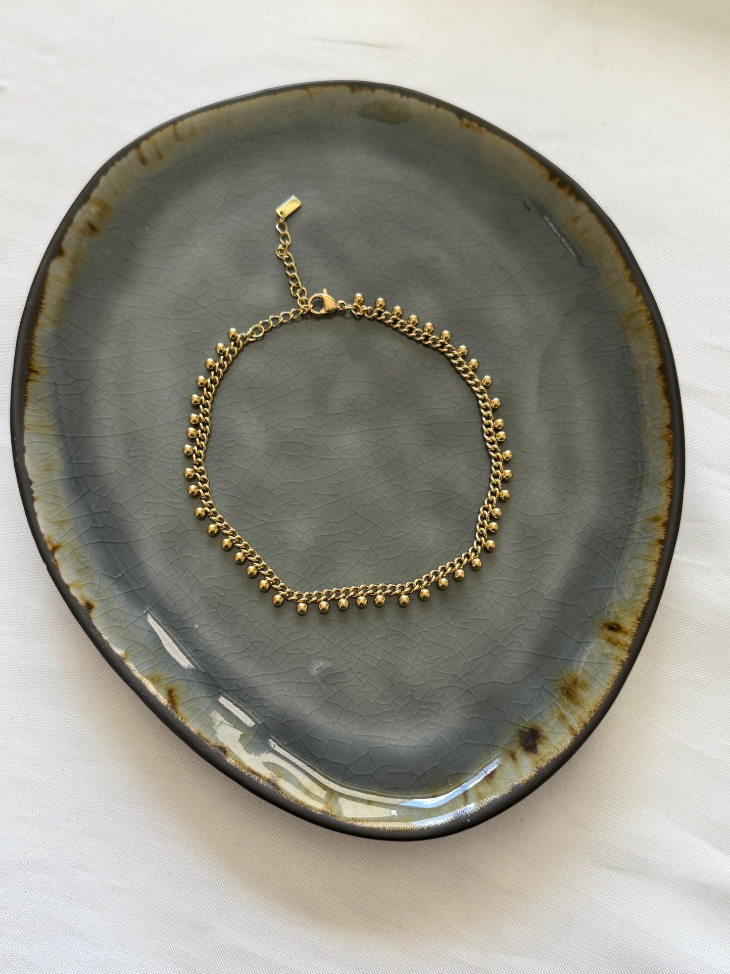 ‘LITTLE DOTS’ enkelbandje - goud/zilver