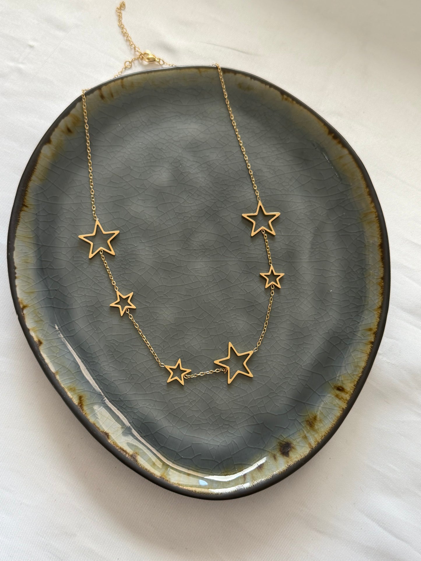 ‘SHIMMER STARS’ ketting - goud/zilver