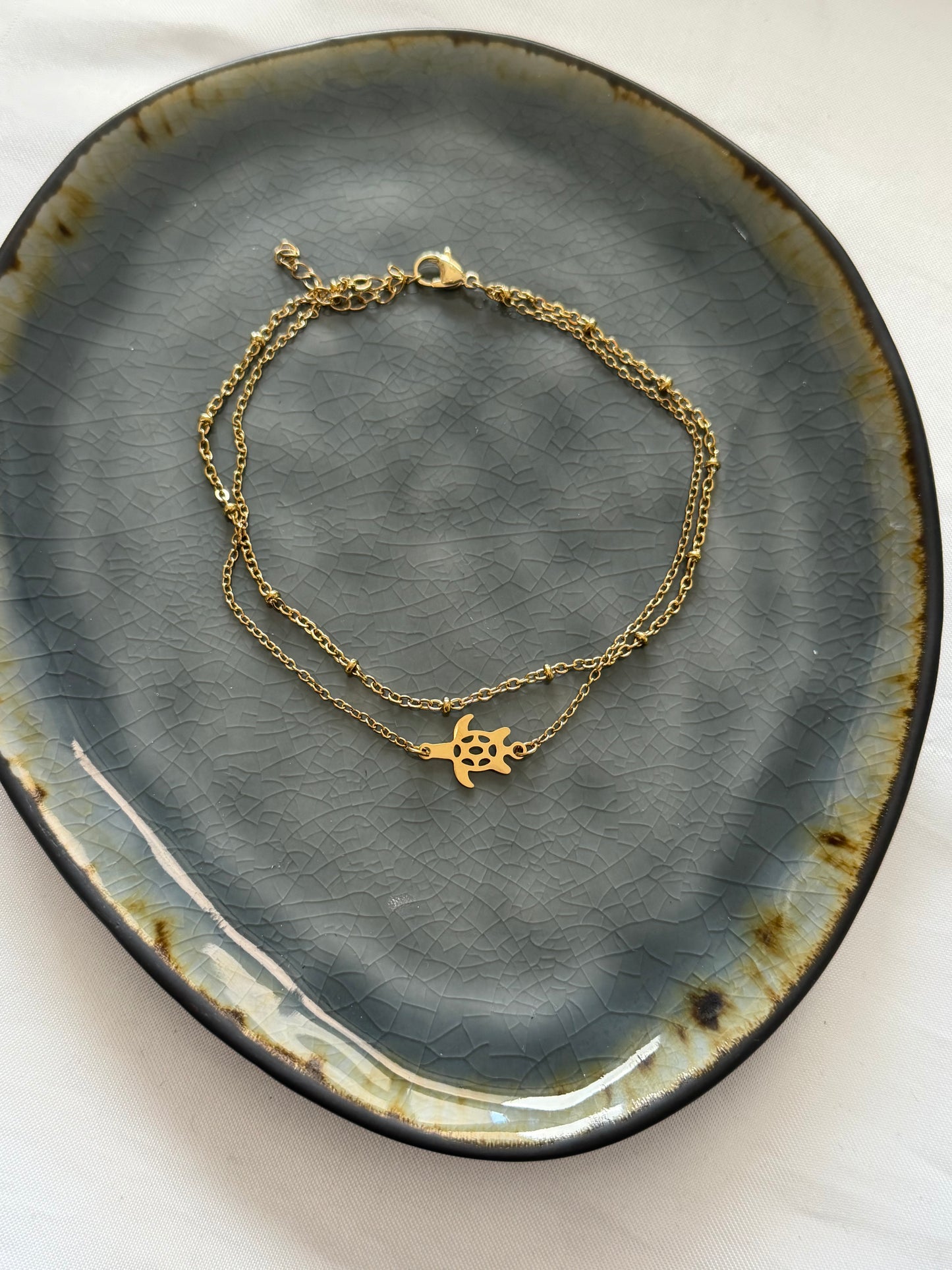 ‘TURTLE’ enkelbandje - goud